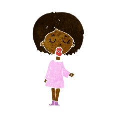 cartoon woman explaining her point N23