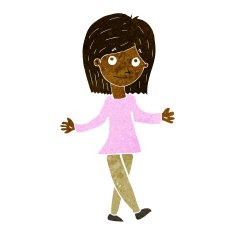 cartoon woman with no worries N21