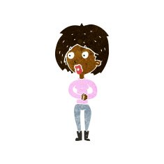 cartoon surprised woman N136