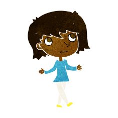 cartoon girl with no worries N4
