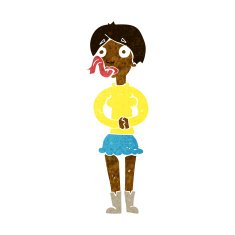 cartoon woman with snake tongue N10