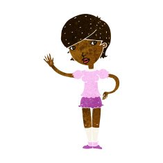 Cartoon Girl Waving N19