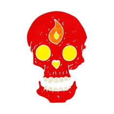 cartoon mystic skull N10
