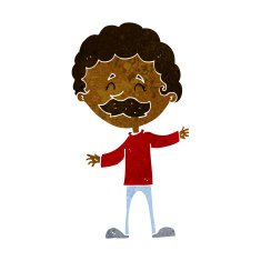 cartoon happy man with mustache N6