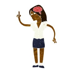 cartoon woman with clever idea N6