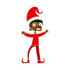 cartoon excited christmas elf N6