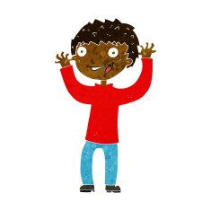 cartoon excited boy N87