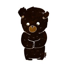 cute cartoon black bear N30