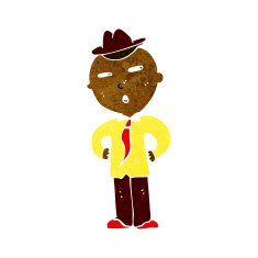 cartoon man wearing hat N36