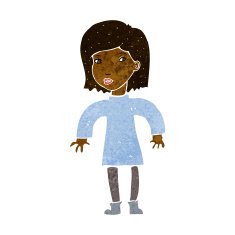 cartoon cautious woman N6