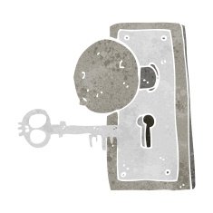 cartoon spooky old door knob N2