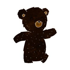 cute cartoon black bear N32