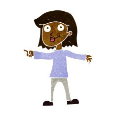 cartoon happy woman pointing N37