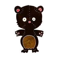 cartoon black bear cub N25