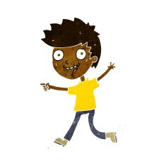 cartoon crazy excited boy N6
