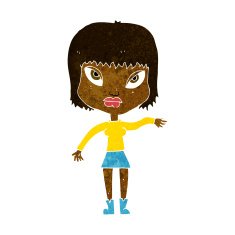 cartoon woman making gesture N10