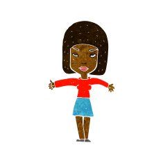 cartoon woman giving thumbs up symbol N36