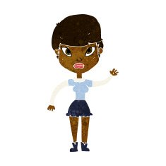 Cartoon Woman Waving N193