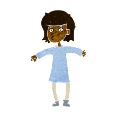 cartoon nervous woman N23