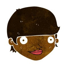 cartoon happy female face N100