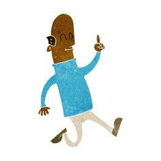 cartoon bald man with idea N14