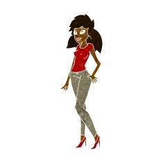 cartoon pretty woman N164