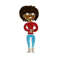 cartoon worried woman N47