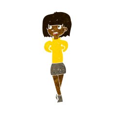 cartoon happy woman N155