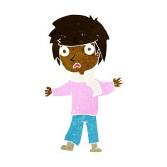 cartoon unhappy boy N33