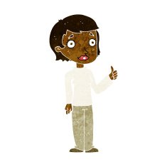 cartoon woman giving thumbs up symbol N37