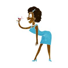 cartoon woman with drink N6