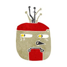 cartoon robot head N46