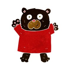 cartoon cute black bear N23