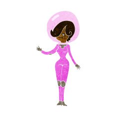 cartoon space woman N18