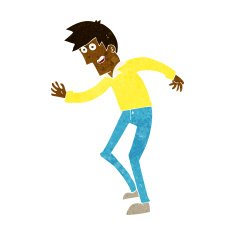 cartoon happy man dancing N21