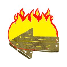 cartoon burning direction arrow N3