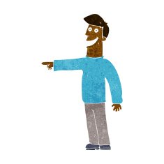 cartoon pointing man N68