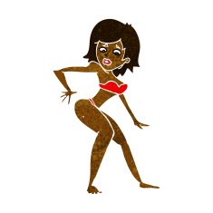cartoon woman in bikini N32