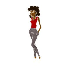 cartoon pretty woman N168