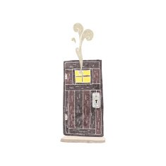 cartoon old wood door N6