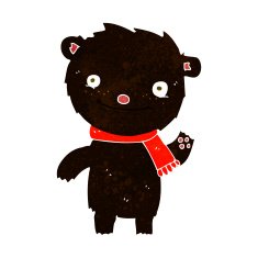 cartoon cute black bear N24