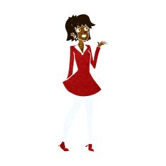 cartoon pretty woman in dress N29