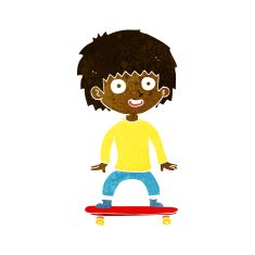Cartoon Boy On Skateboard N13