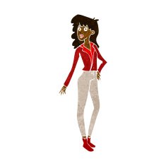 cartoon pretty woman N169