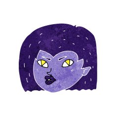 cartoon vampire face N22