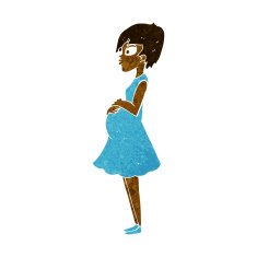 cartoon pregnant woman N17