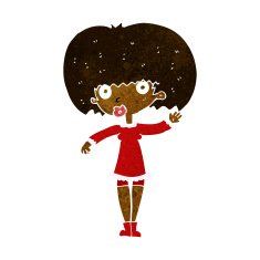cartoon waving girl N6