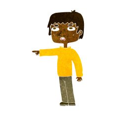 Cartoon Boy Pointing N18