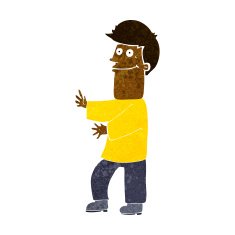 cartoon man gesturing N21