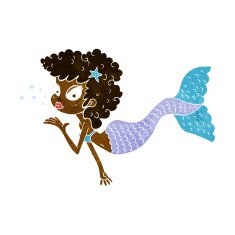 cartoon mermaid blowing kiss N6